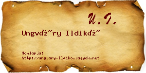 Ungváry Ildikó névjegykártya